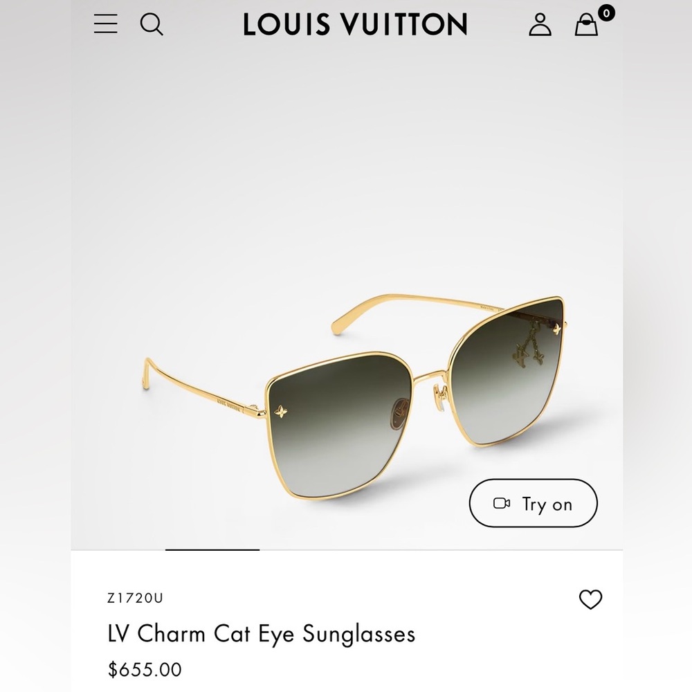 Louis Vuitton Gold Cat Eye Sunglasses